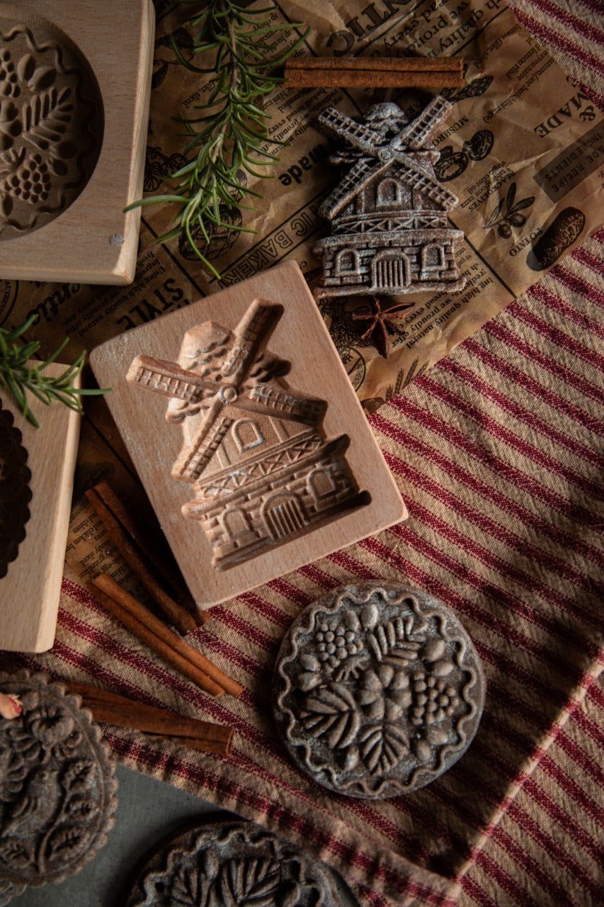 Wooden Dutch Windmill Cookie Cutter .Vintage style wood biscuit mold ...